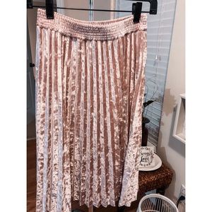 Pink Velvet Pleated A New Day Skirt